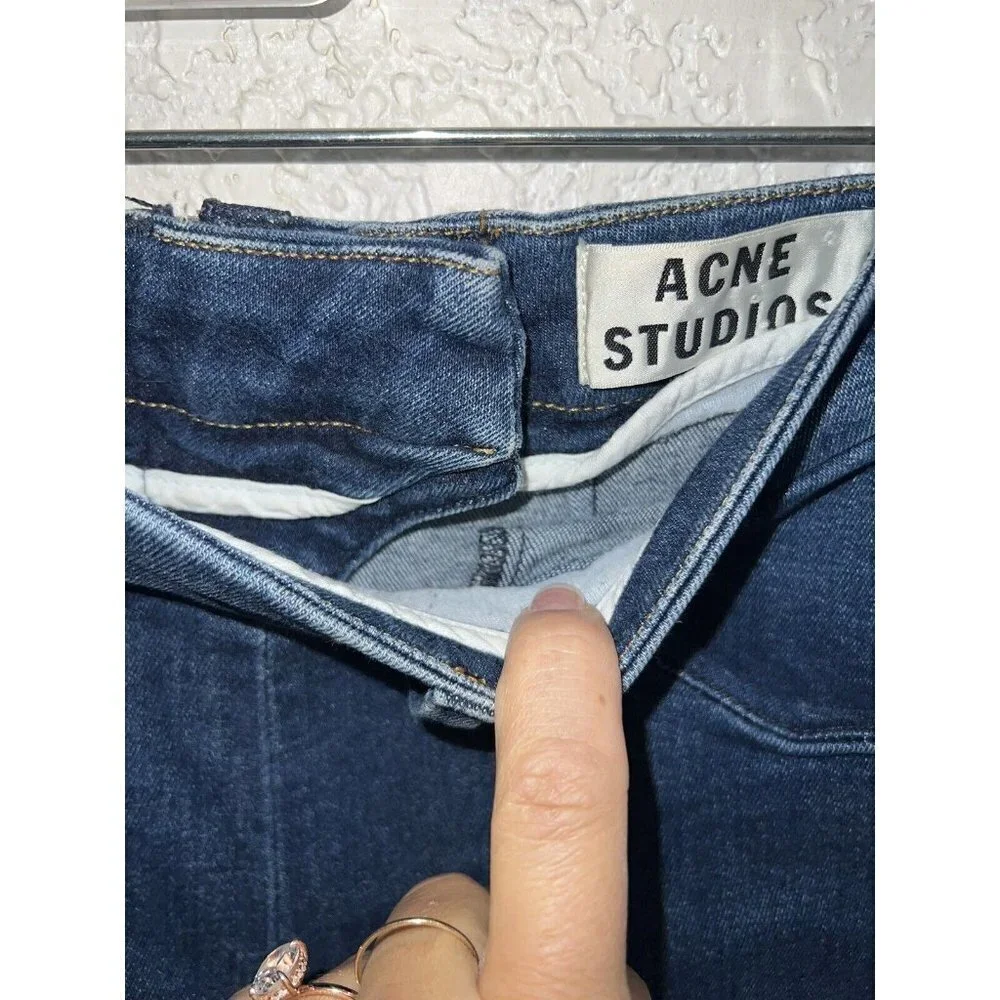 ACNE studios jeans women 25” waist dark wash mid rise denim skinny & boot cut D1 - Picture 7 of 9